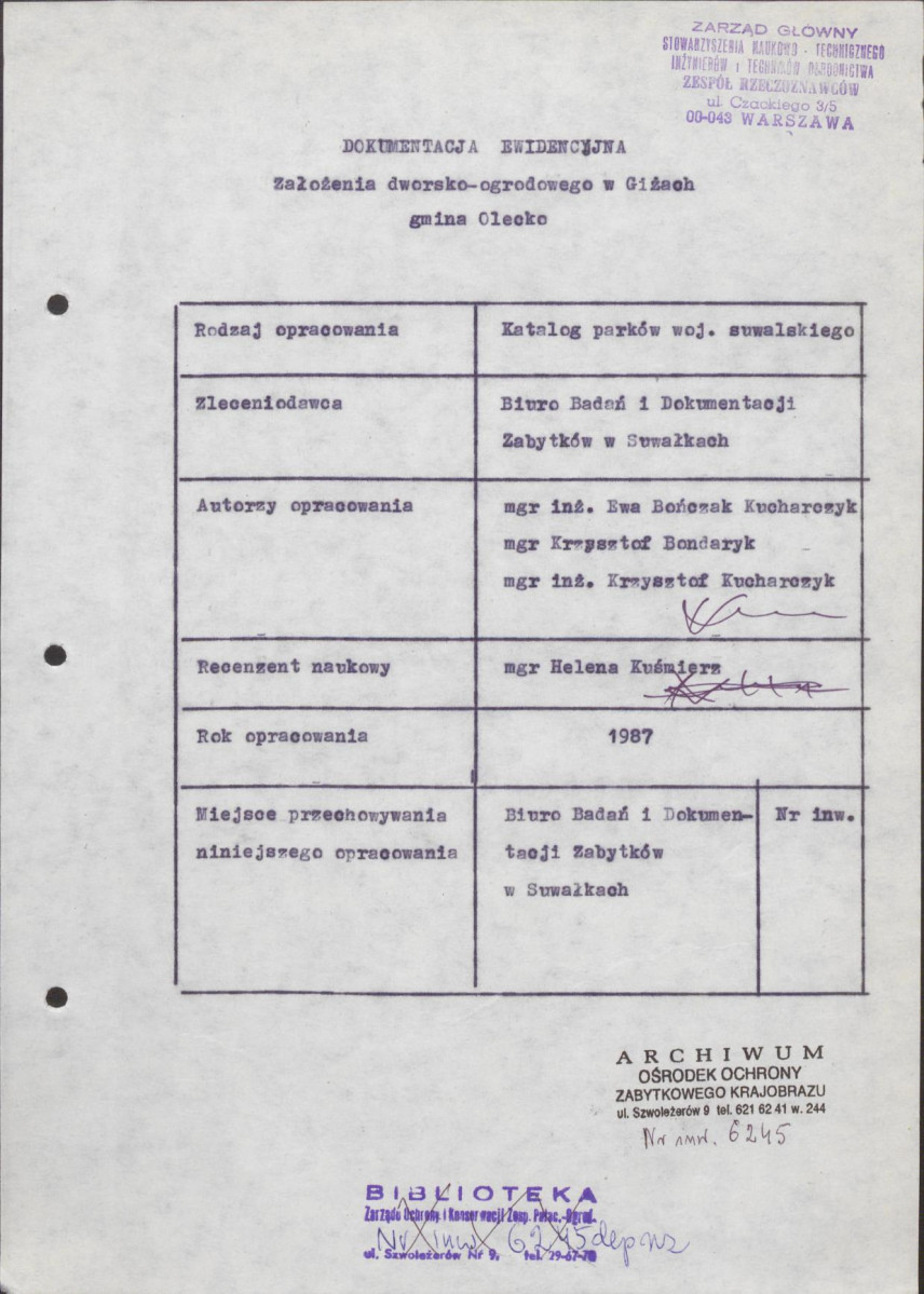 Ewidencja parkowa, skan nr 4