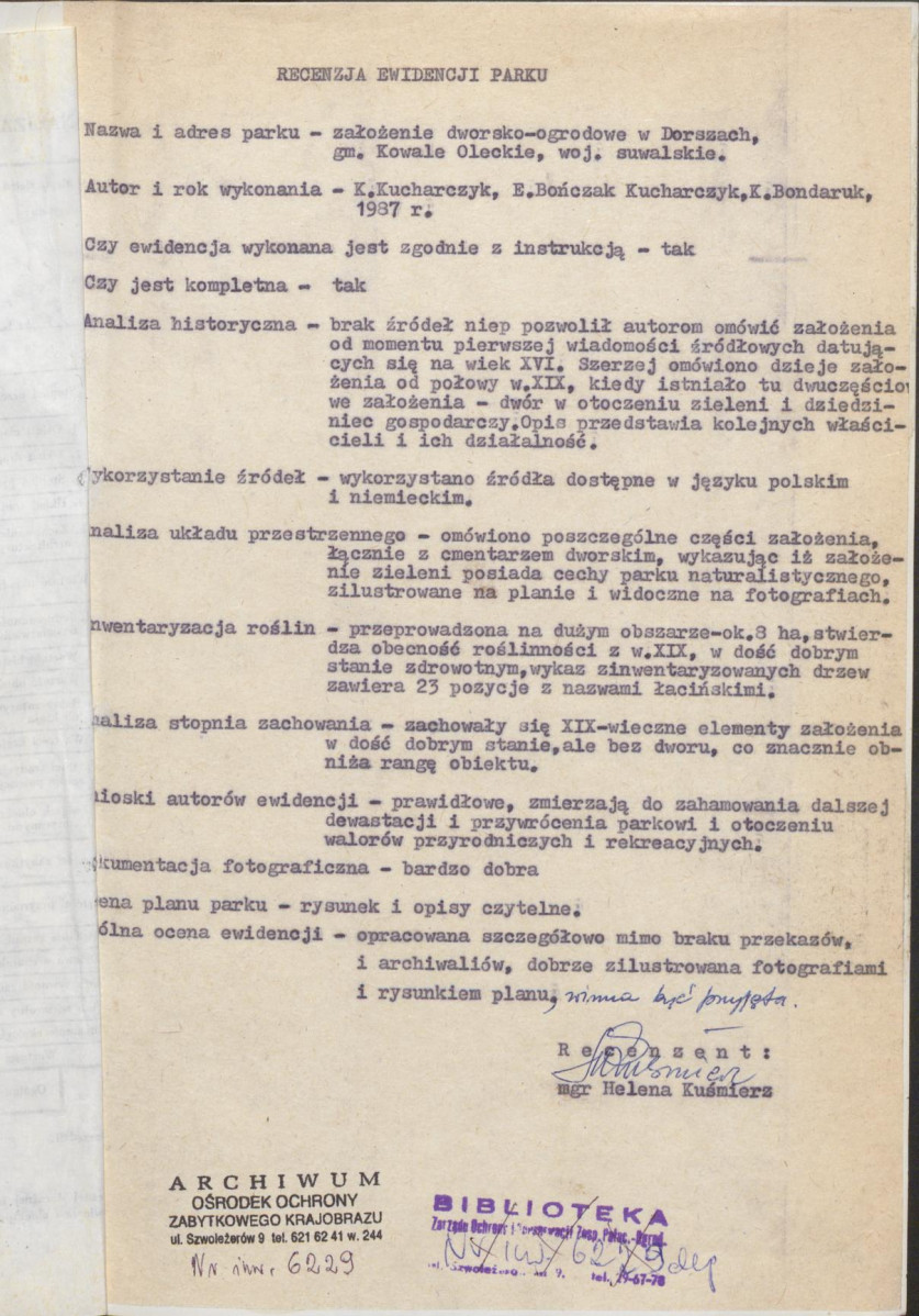 Ewidencja parkowa, skan nr 3