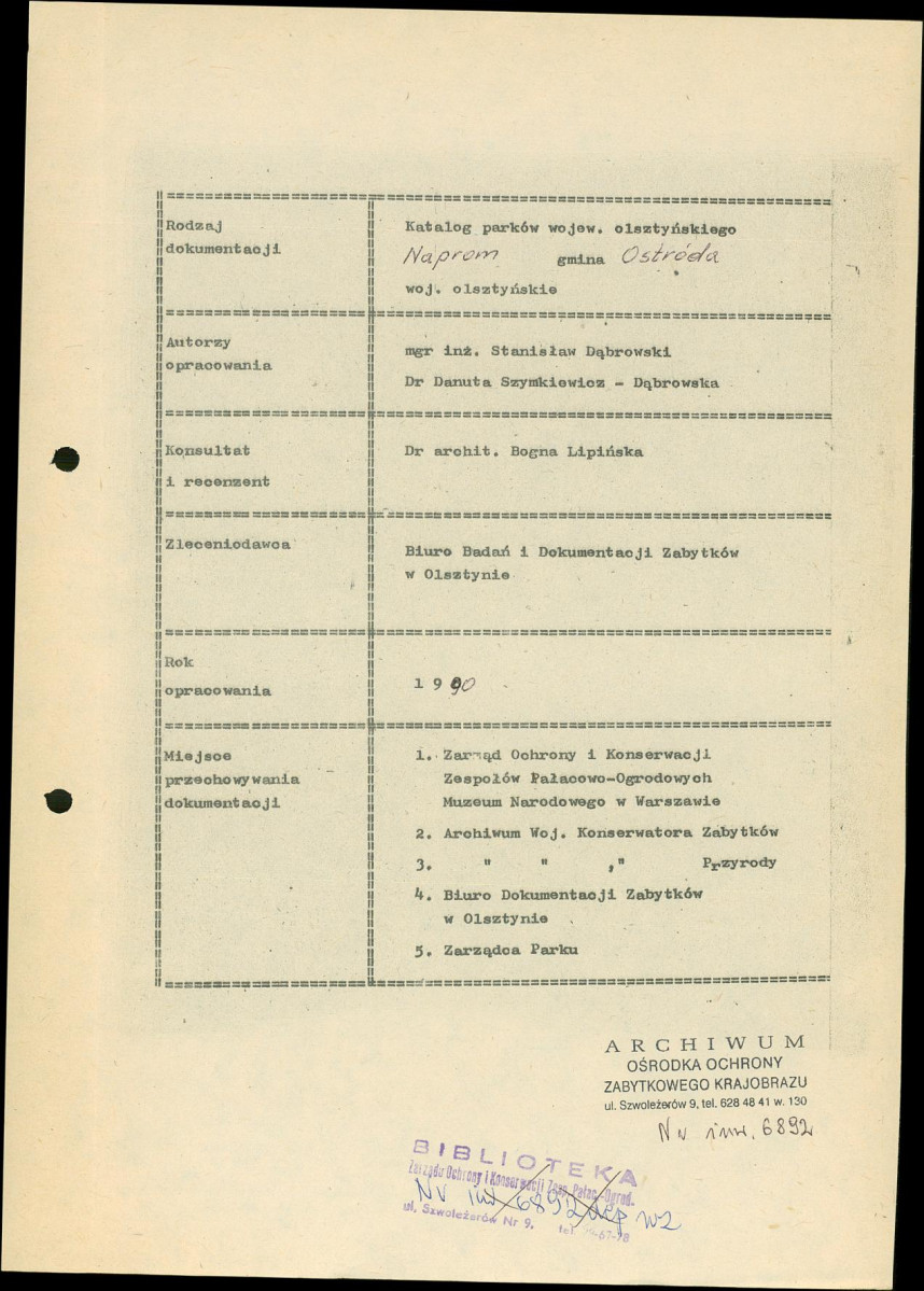 Ewidencja parkowa, skan nr 6