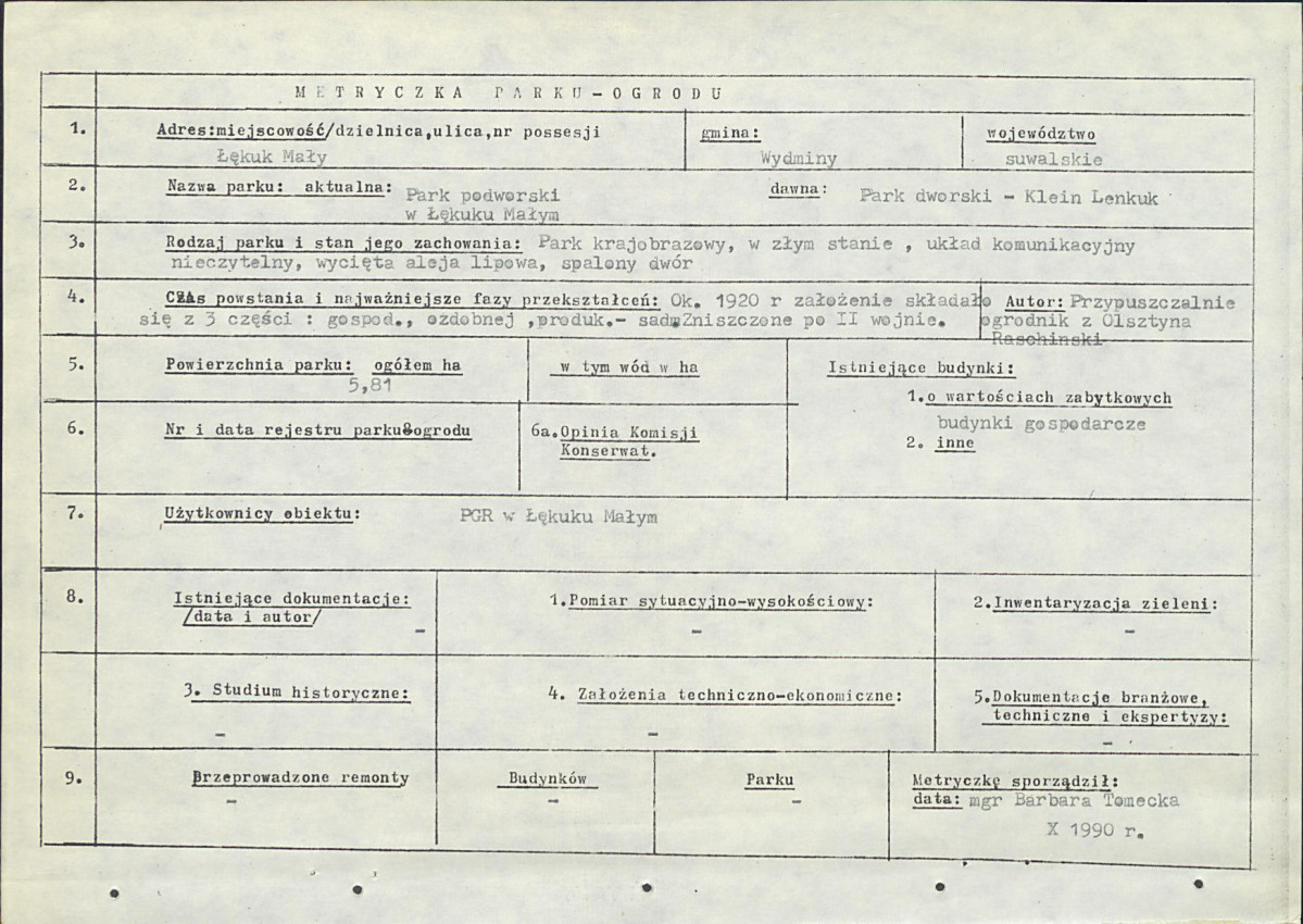 Ewidencja parkowa, skan nr 6