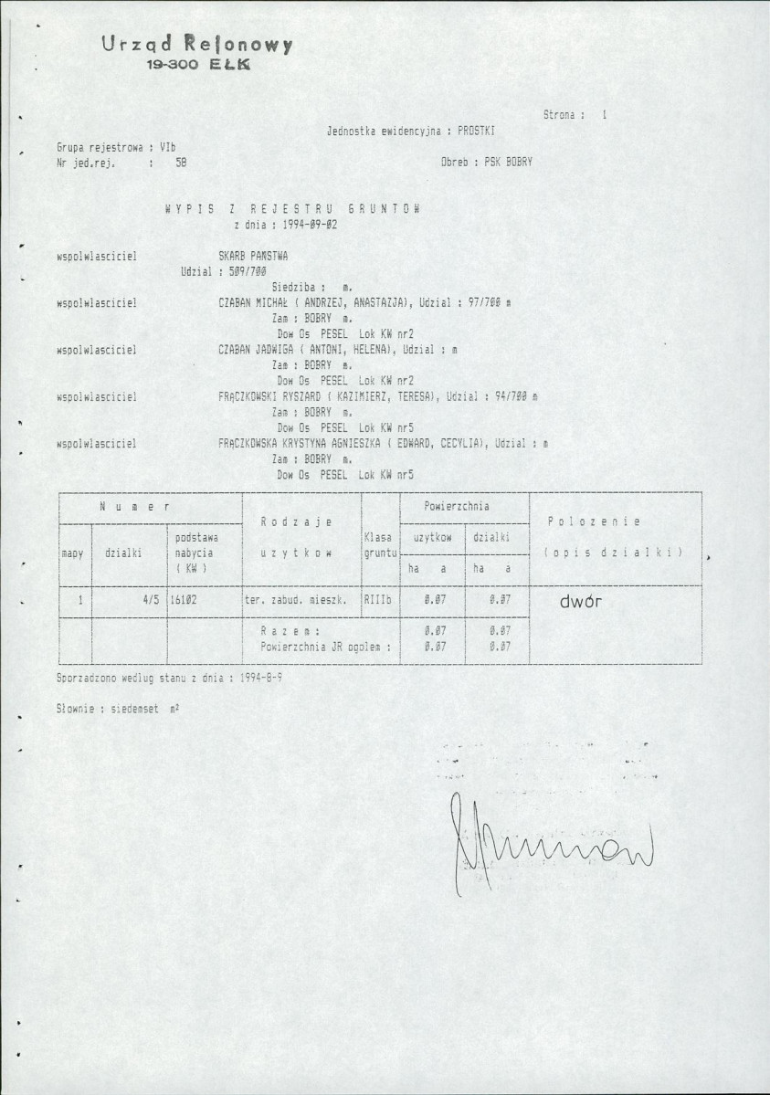 Ewidencja parkowa, skan nr 37