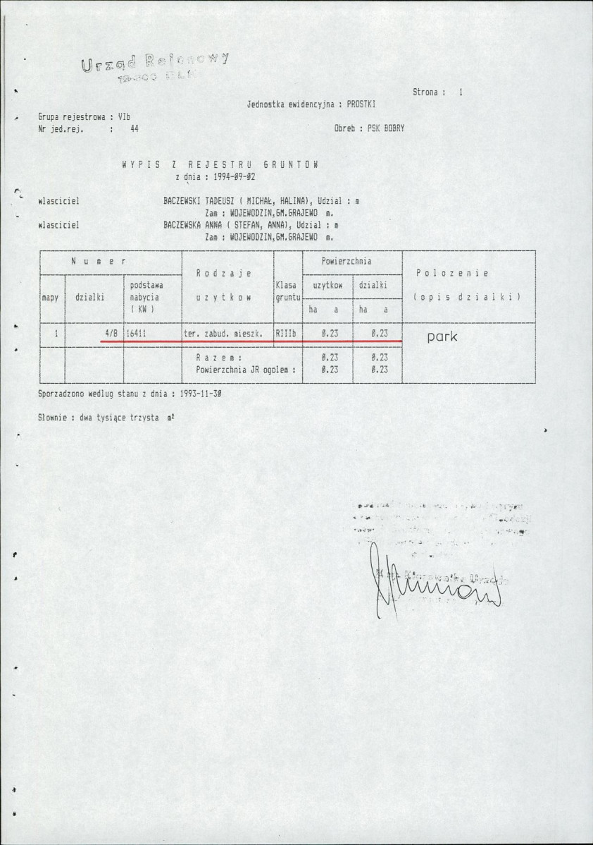 Ewidencja parkowa, skan nr 39