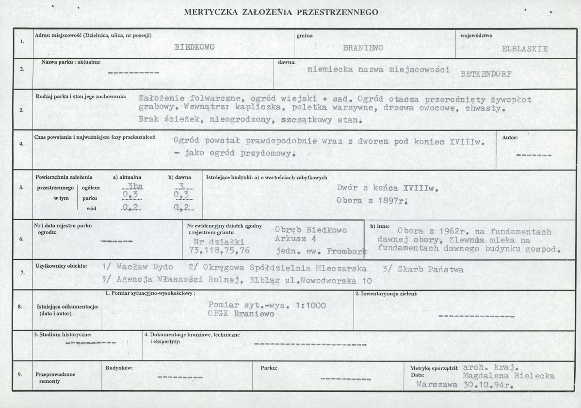Ewidencja parkowa, skan nr 6