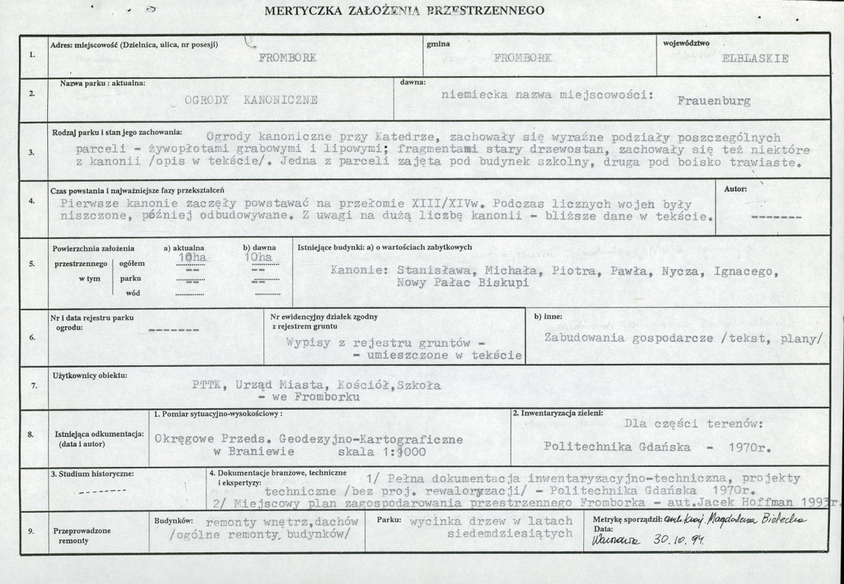 Ewidencja parkowa, skan nr 6