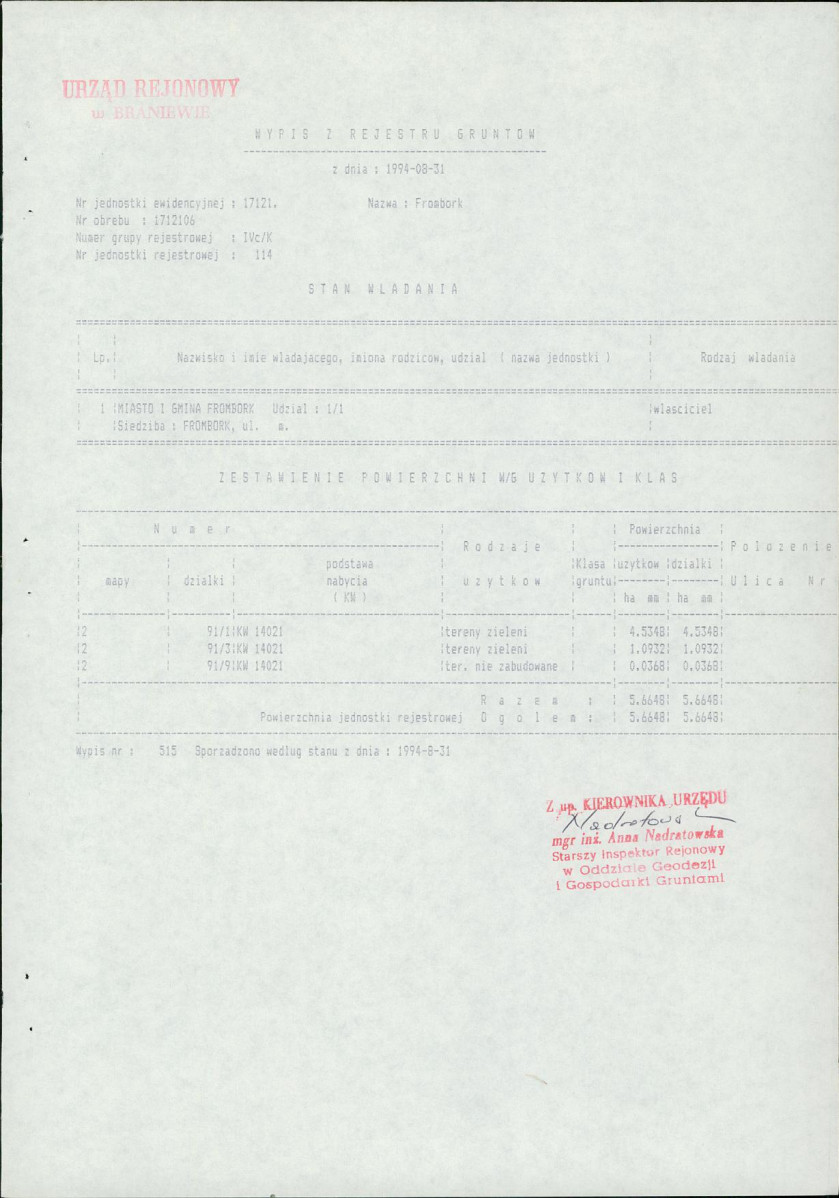 Ewidencja parkowa, skan nr 78