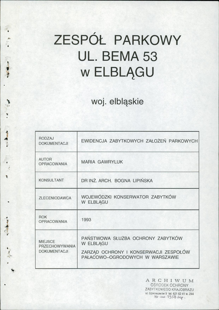 Ewidencja parkowa, skan nr 4