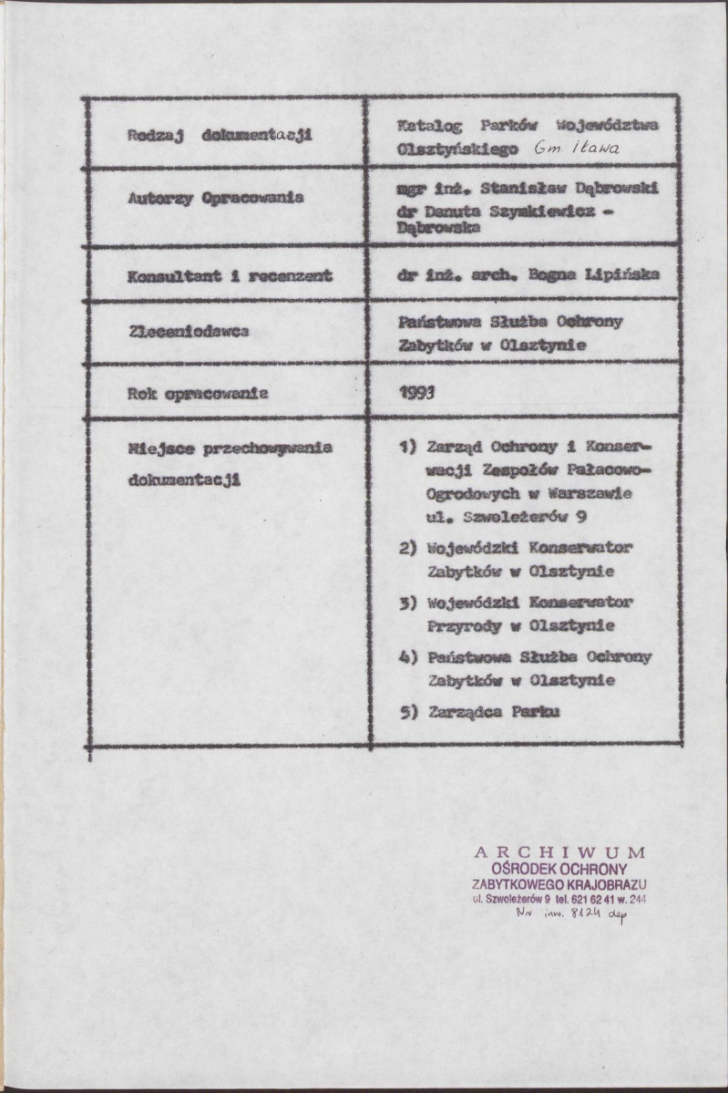 Ewidencja parkowa, skan nr 4