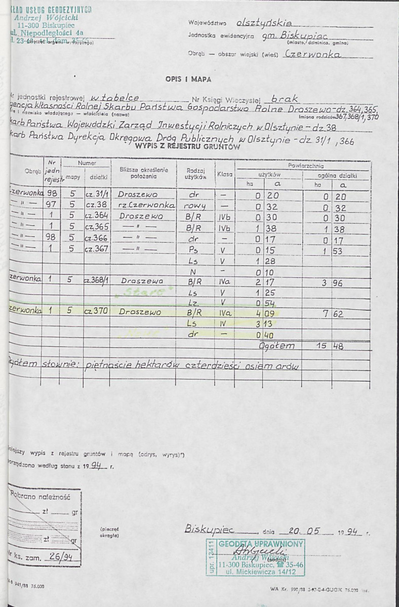 Ewidencja parkowa, skan nr 9