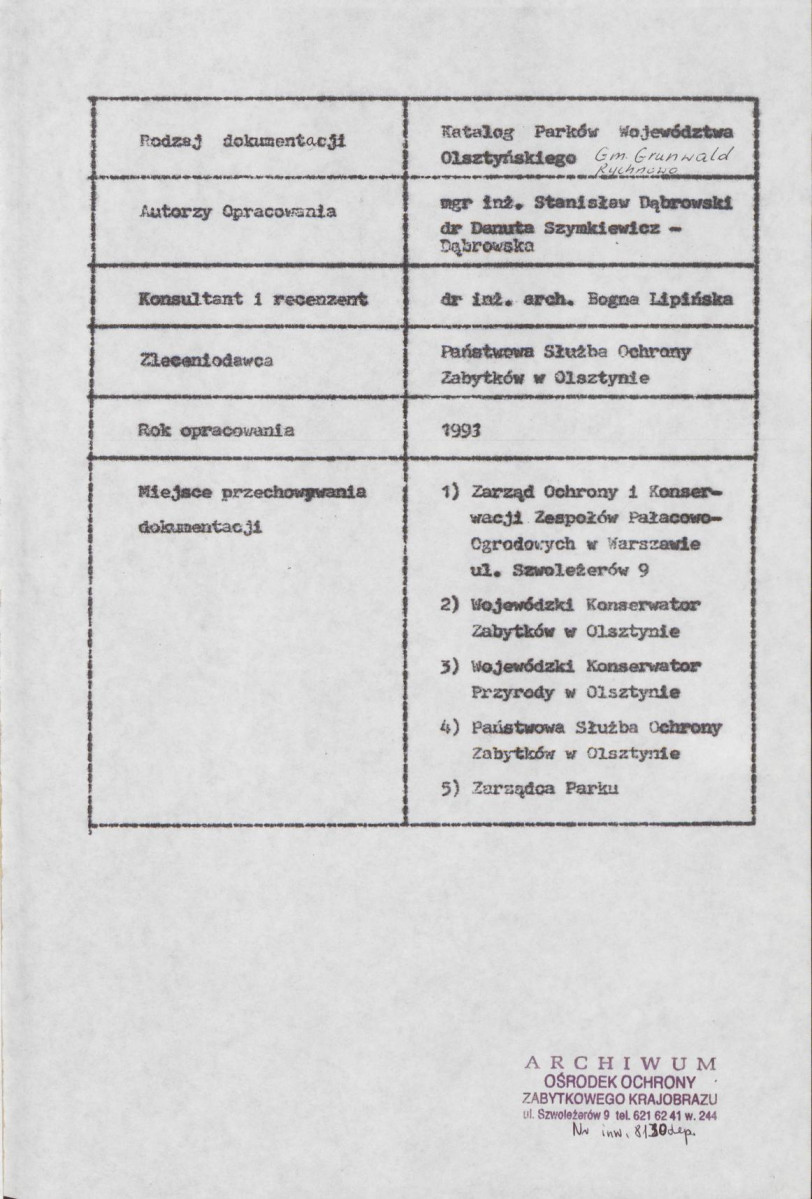 Ewidencja parkowa, skan nr 4