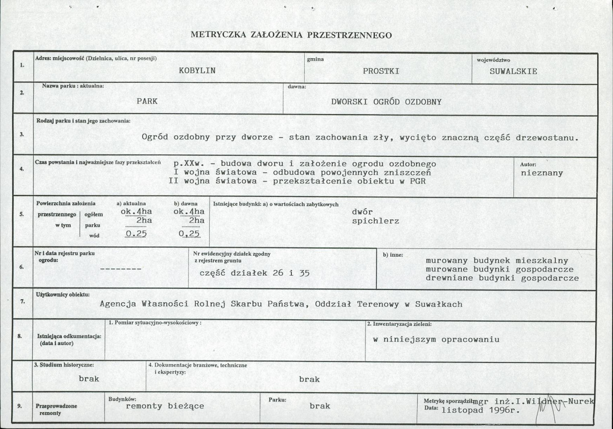Ewidencja parkowa, skan nr 7