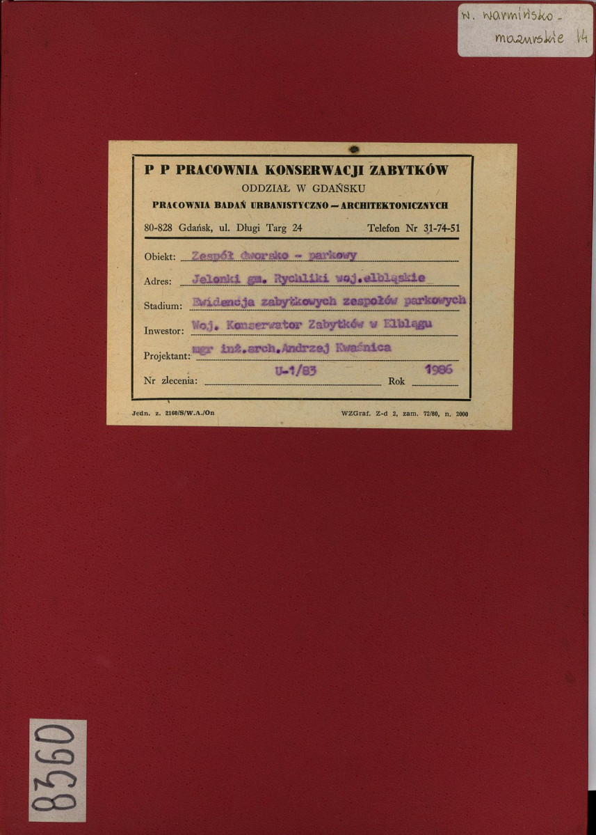 Ewidencja parkowa, skan nr 1