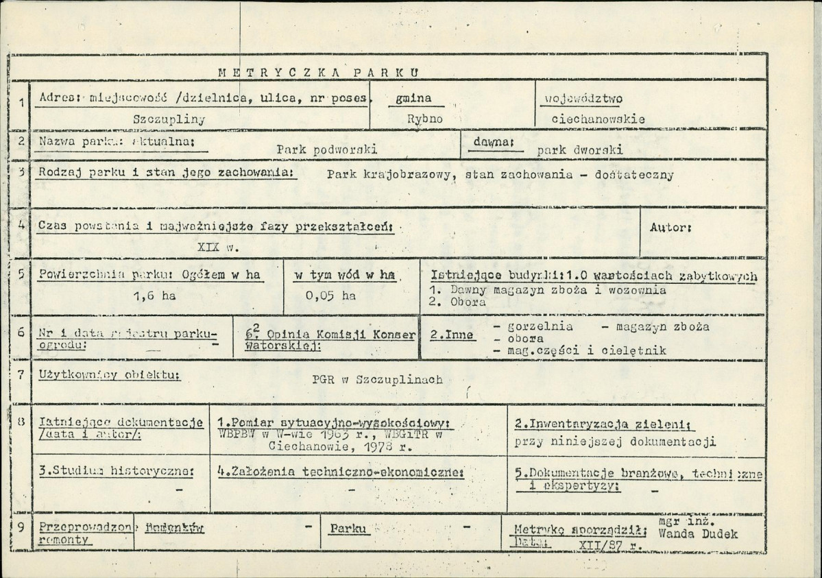 Ewidencja parkowa, skan nr 6