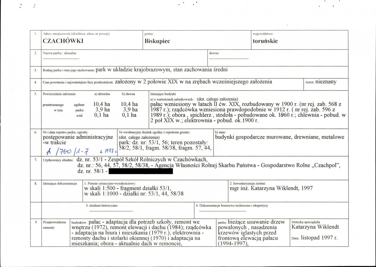 EP - Ewidencja parkowa, skan nr 5