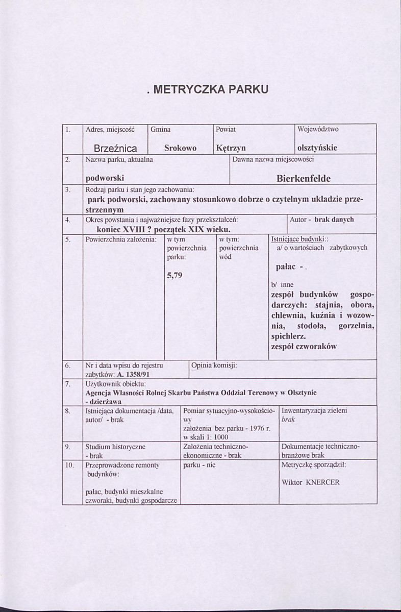 EP - Ewidencja parkowa, skan nr 7