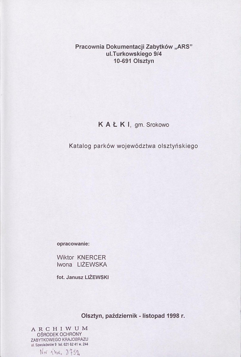 EP - Ewidencja parkowa, skan nr 4