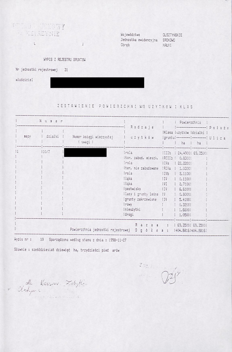 EP - Ewidencja parkowa, skan nr 9