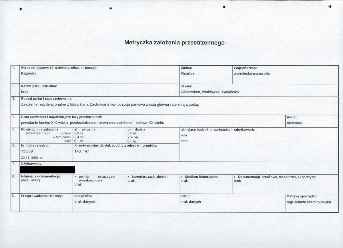 EP - Ewidencja parkowa, skan nr 6