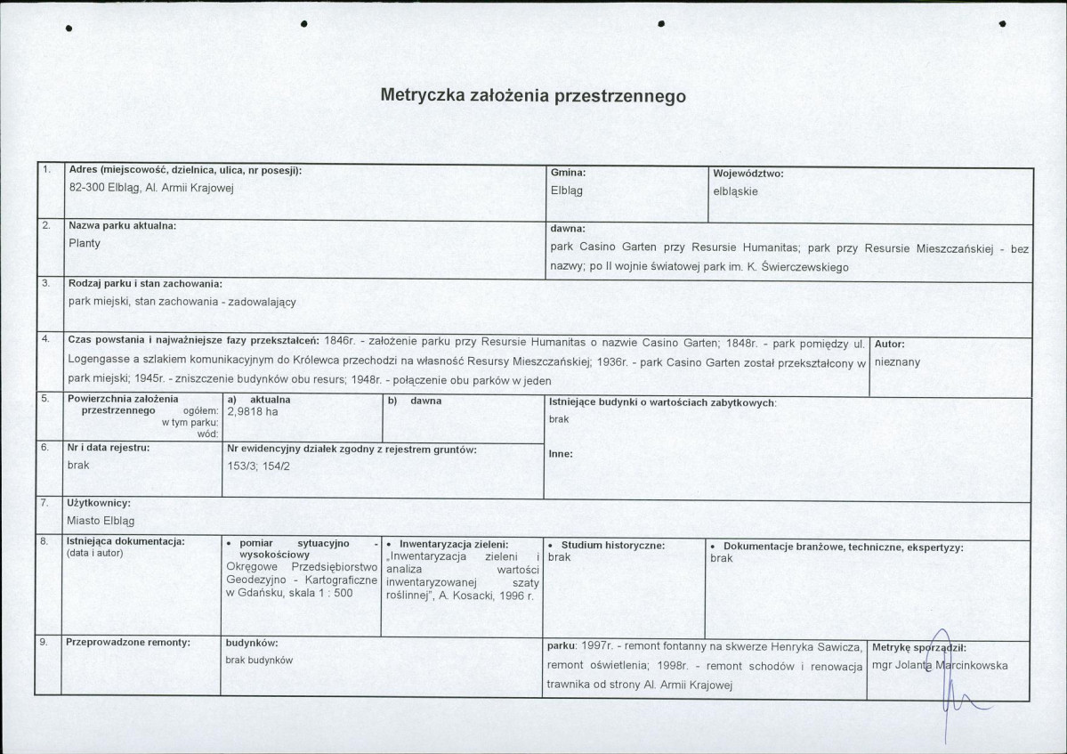 EP - Ewidencja parkowa, skan nr 7
