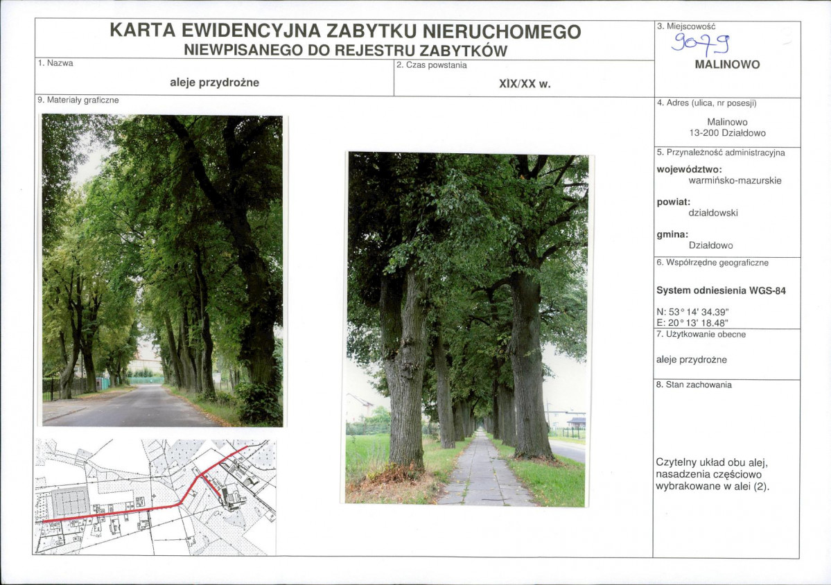 Karta obiektu niewpisanego do rejestru, skan nr 1