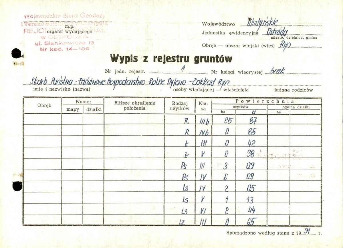 EP - Ewidencja parkowa, skan nr 2