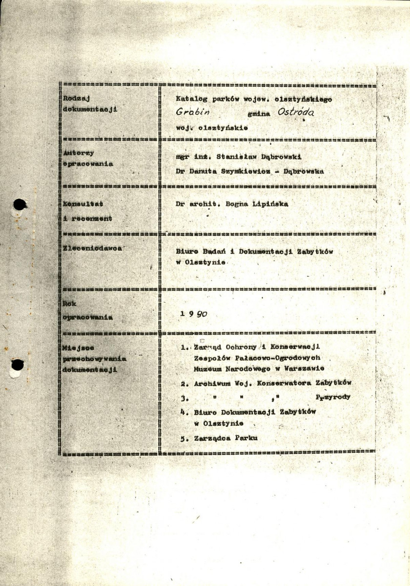 Ewidencja parkowa, skan nr 2