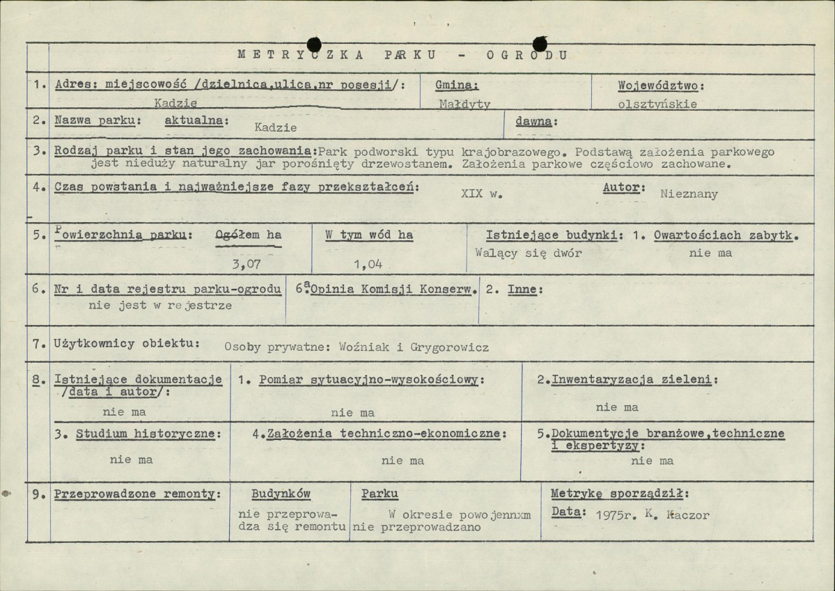 Ewidencja parkowa, skan nr 2