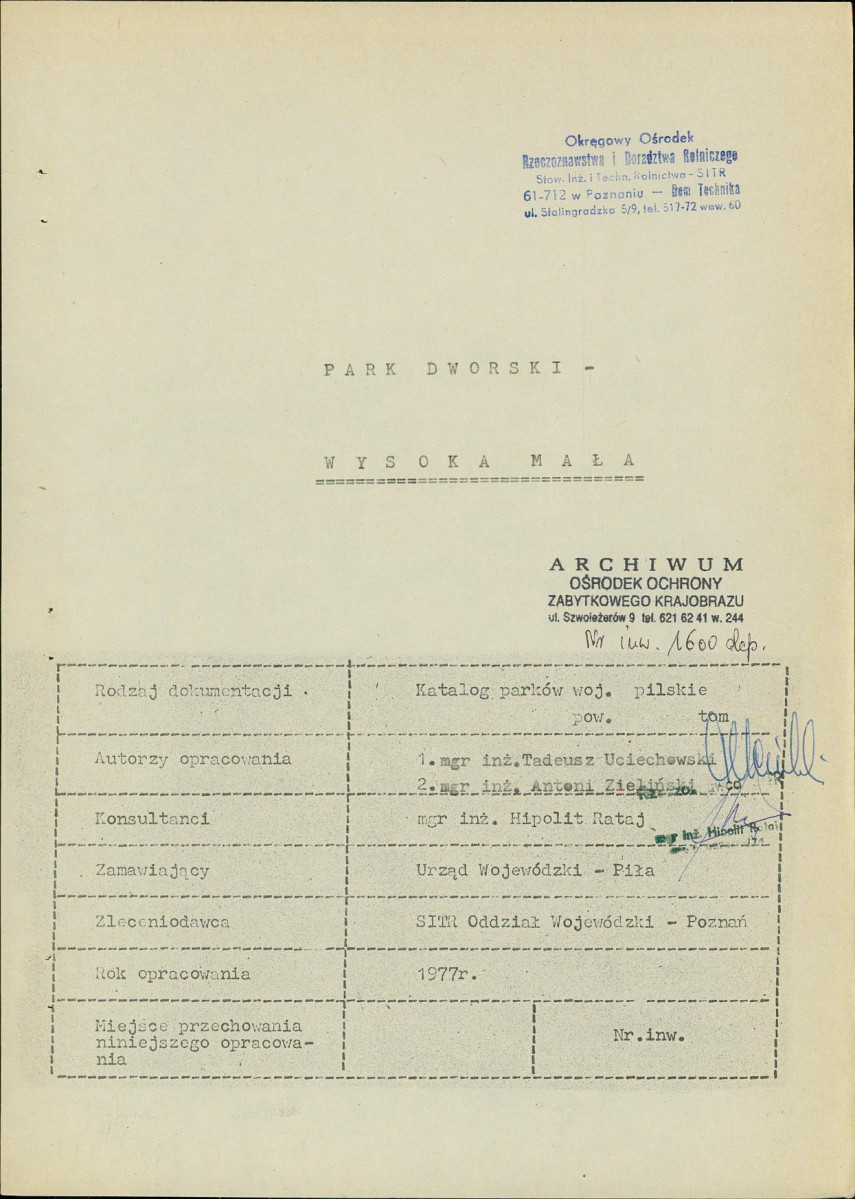 EP - Ewidencja parkowa, skan nr 5