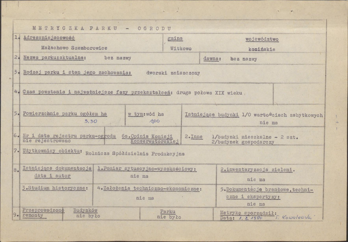Ewidencja parkowa, skan nr 8
