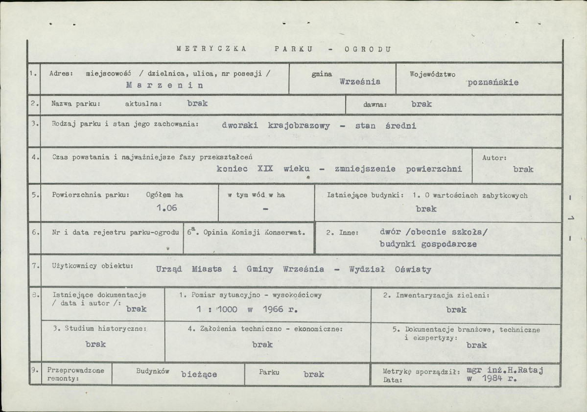 Ewidencja parkowa, skan nr 7