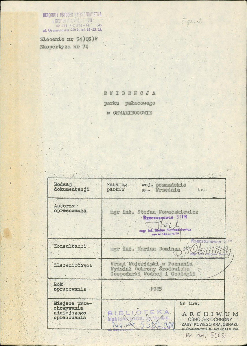 Ewidencja parkowa, skan nr 4