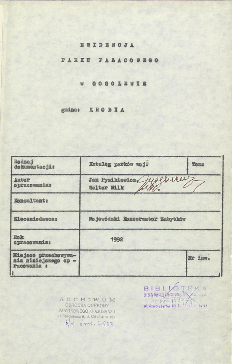 EP - Ewidencja parkowa, skan nr 4
