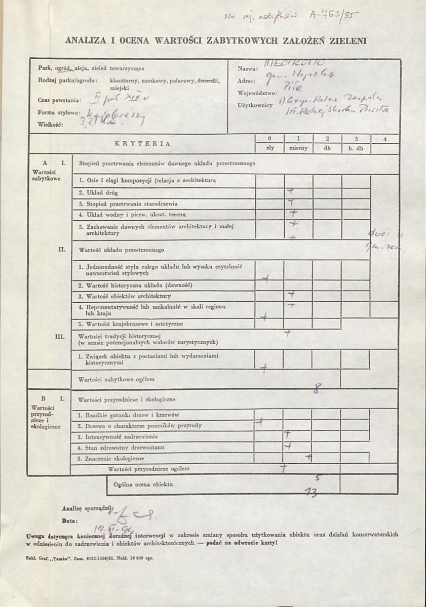 EP - Ewidencja parkowa, skan nr 3