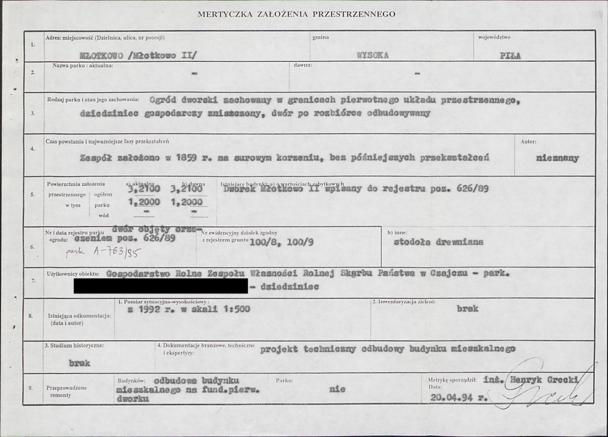 EP - Ewidencja parkowa, skan nr 5