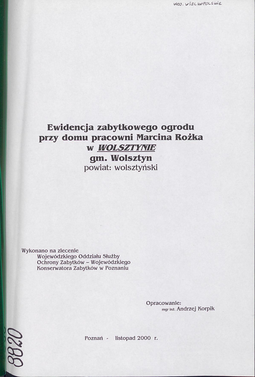 EP - Ewidencja parkowa, skan nr 1