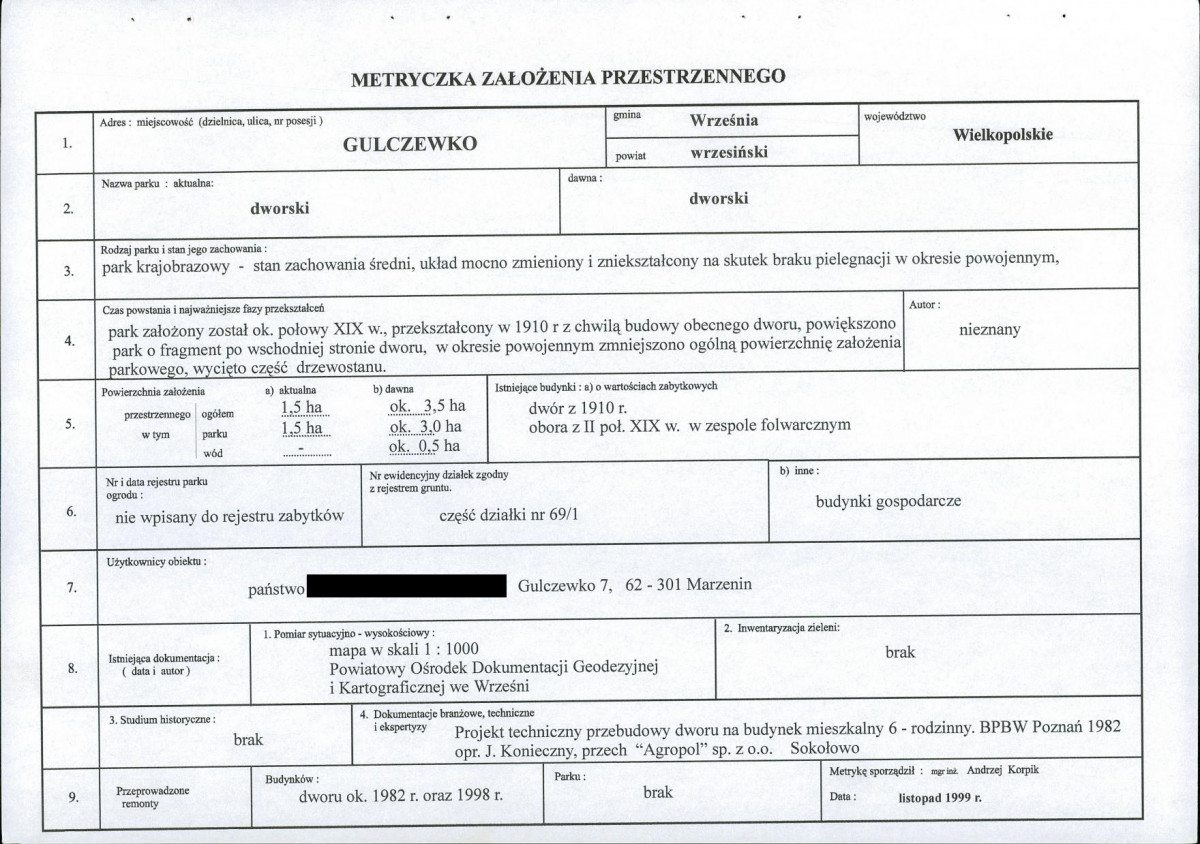 EP - Ewidencja parkowa, skan nr 4