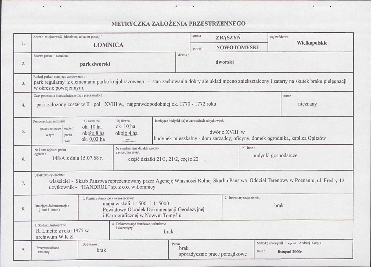 Ewidencja parkowa, skan nr 5