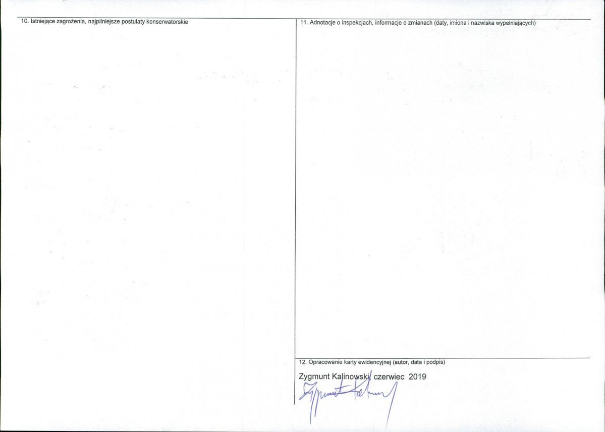 Karta obiektu niewpisanego do rejestru, skan nr 2