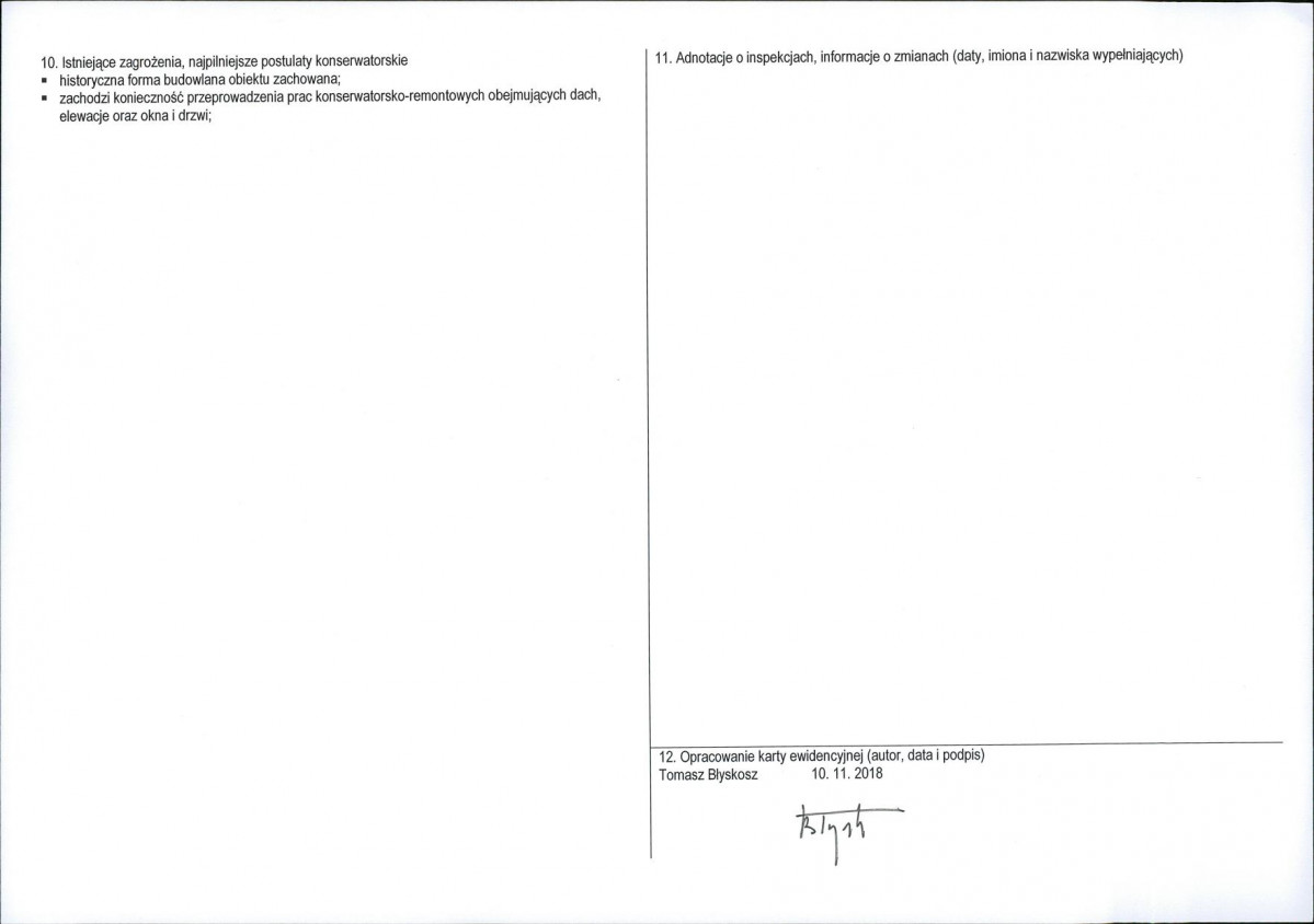 KEZN - Karta obiektu niewpisanego do rejestru, skan nr 2