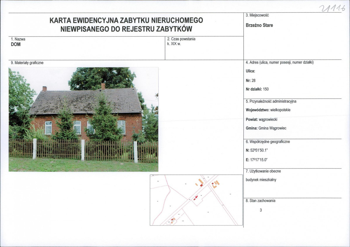 KEZN - Karta obiektu niewpisanego do rejestru, skan nr 1