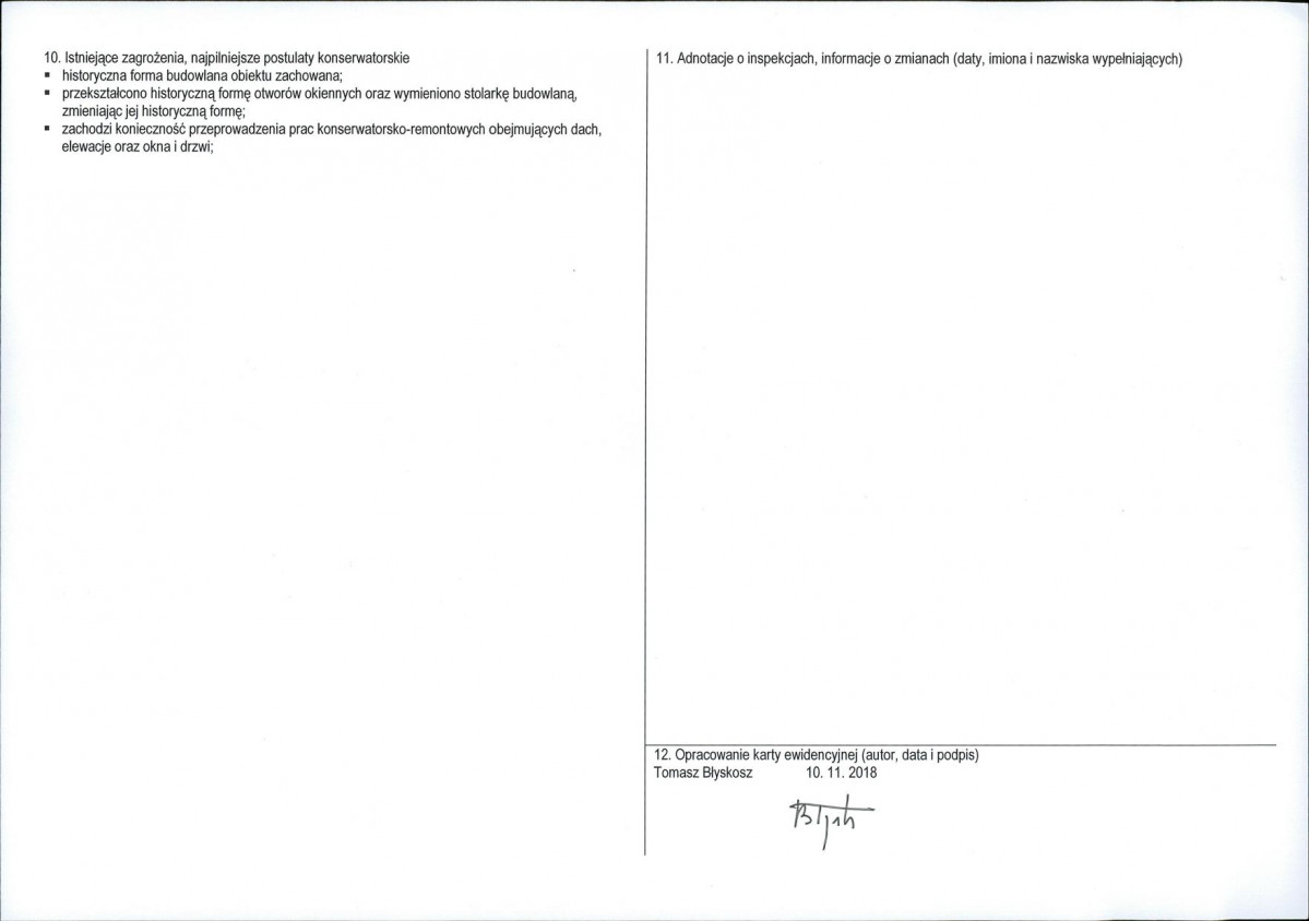 KEZN - Karta obiektu niewpisanego do rejestru, skan nr 2
