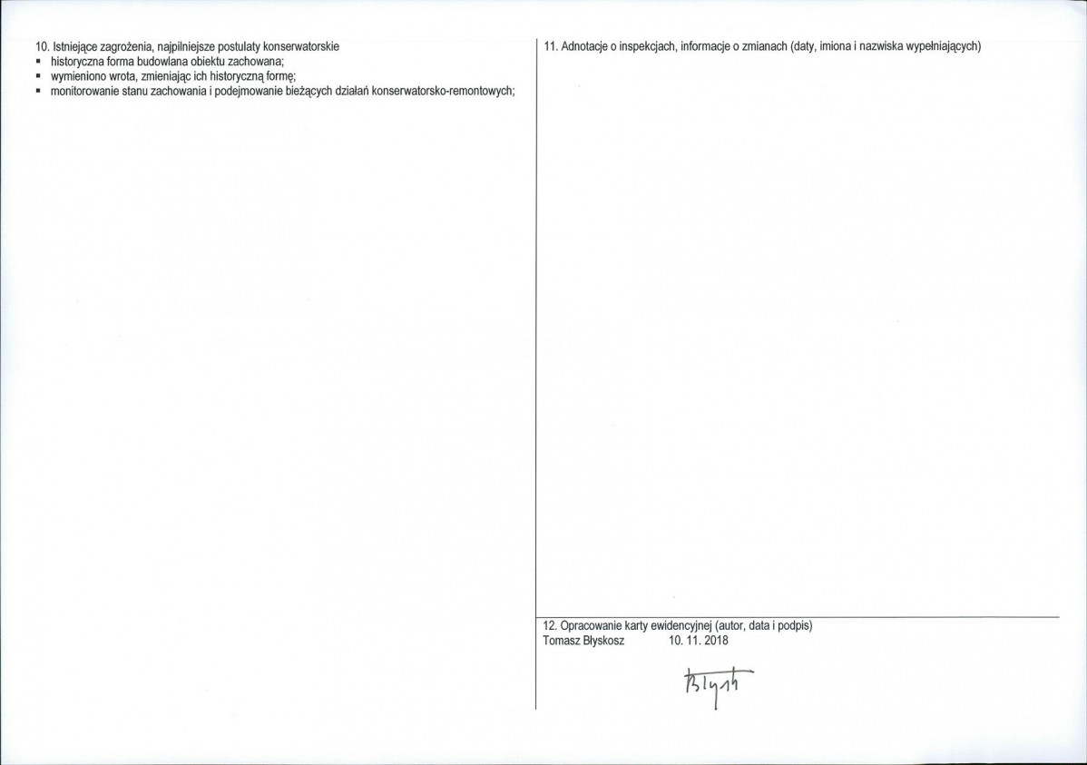 KEZN - Karta obiektu niewpisanego do rejestru, skan nr 2