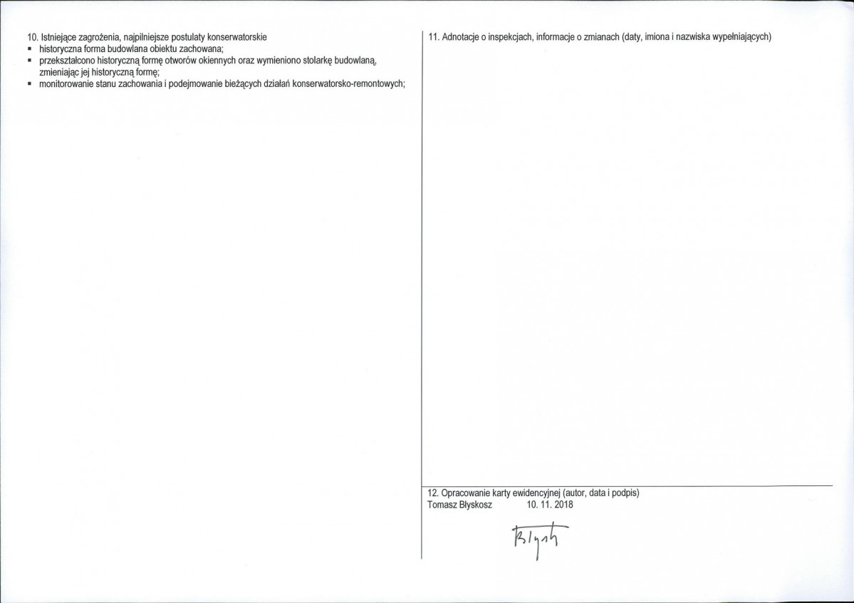 KEZN - Karta obiektu niewpisanego do rejestru, skan nr 2