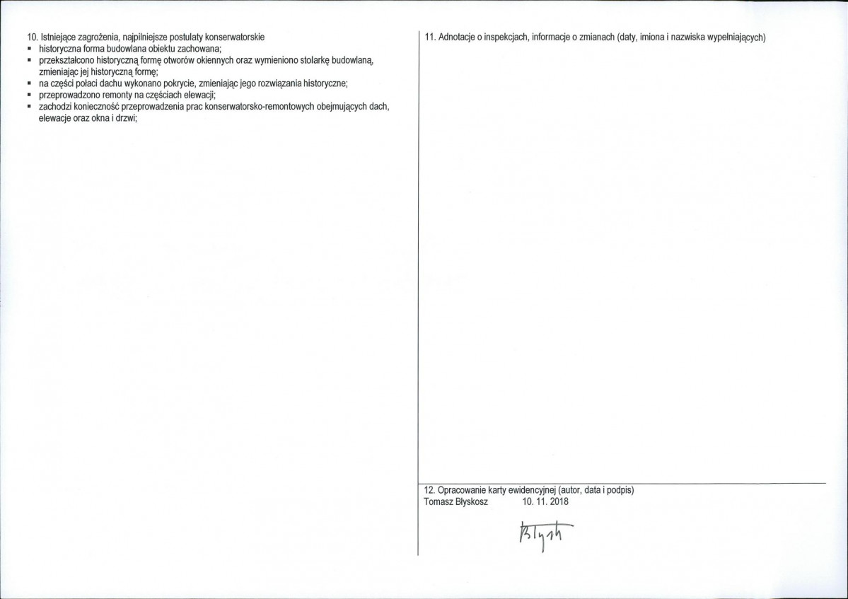 KEZN - Karta obiektu niewpisanego do rejestru, skan nr 2