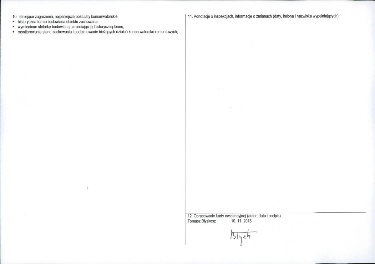 KEZN - Karta obiektu niewpisanego do rejestru, skan nr 2