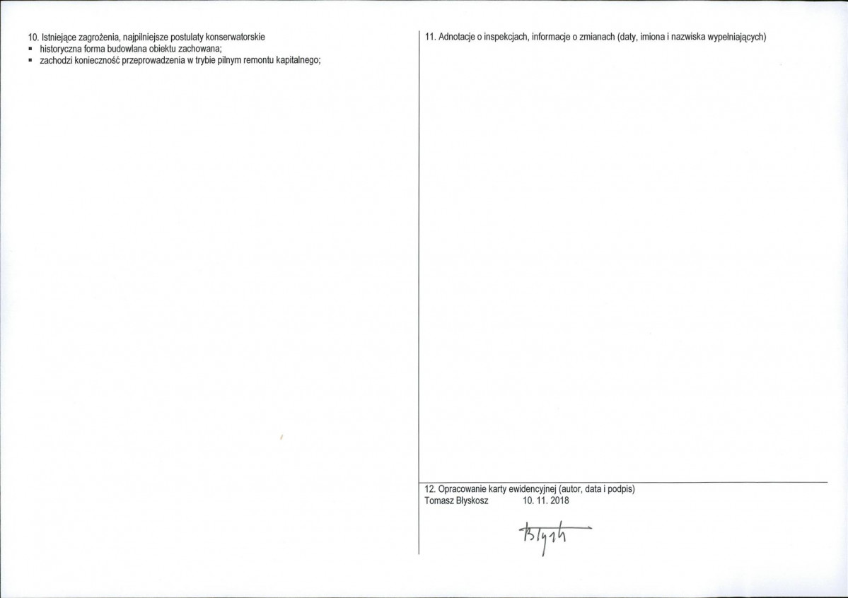KEZN - Karta obiektu niewpisanego do rejestru, skan nr 2