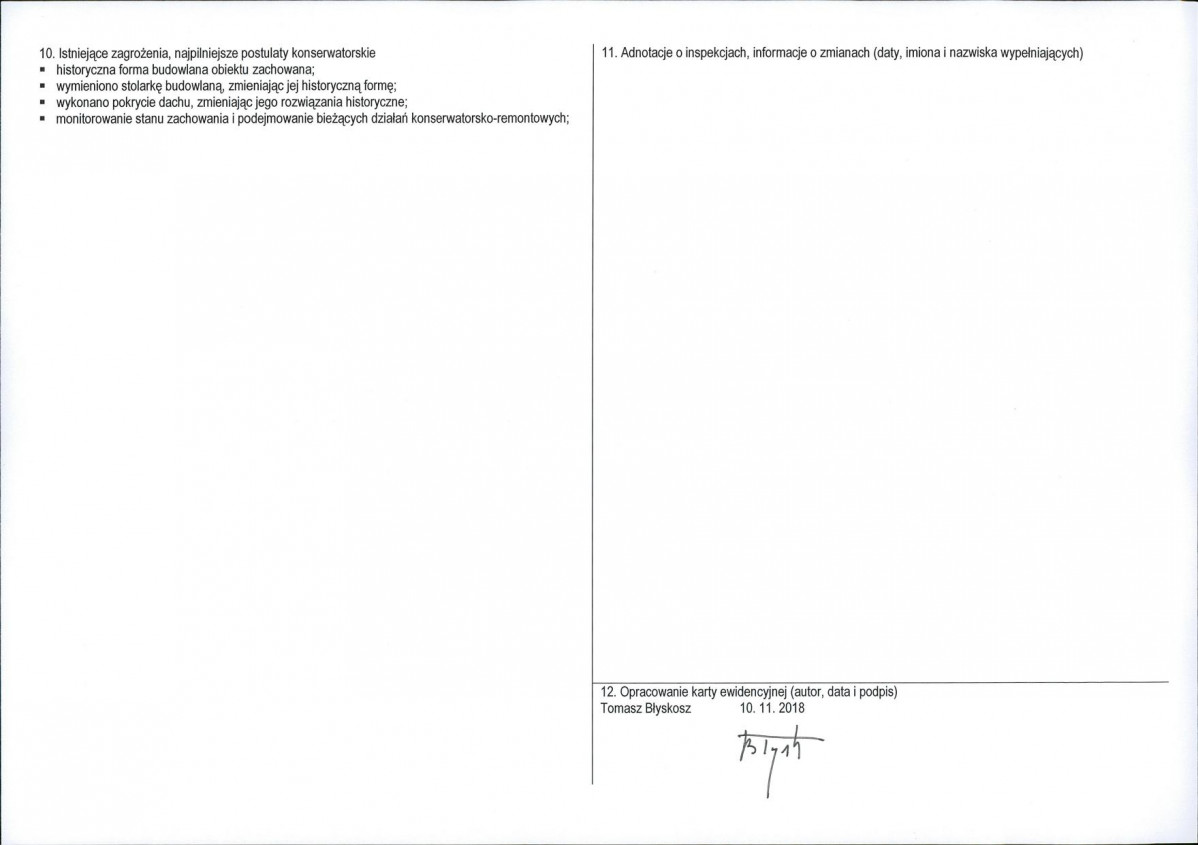 KEZN - Karta obiektu niewpisanego do rejestru, skan nr 2