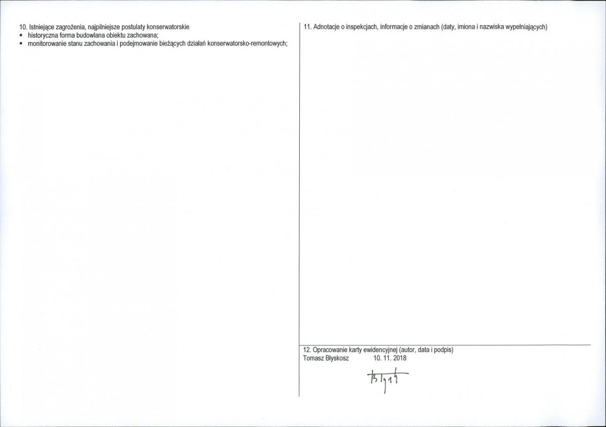 KEZN - Karta obiektu niewpisanego do rejestru, skan nr 2