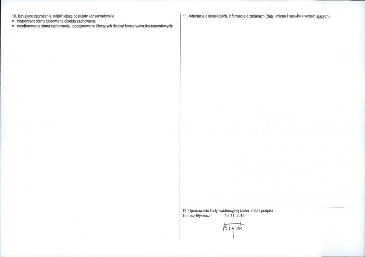 KEZN - Karta obiektu niewpisanego do rejestru, skan nr 2