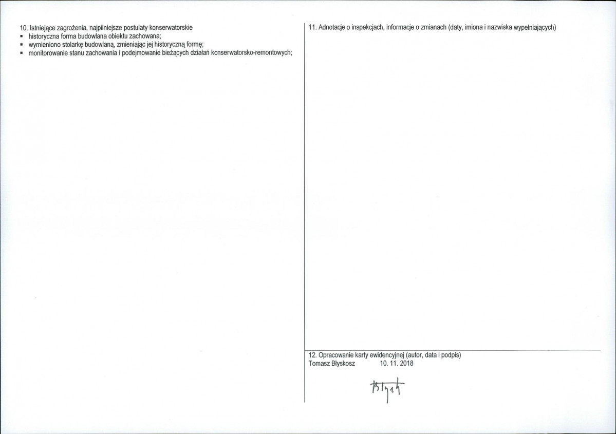 KEZN - Karta obiektu niewpisanego do rejestru, skan nr 2
