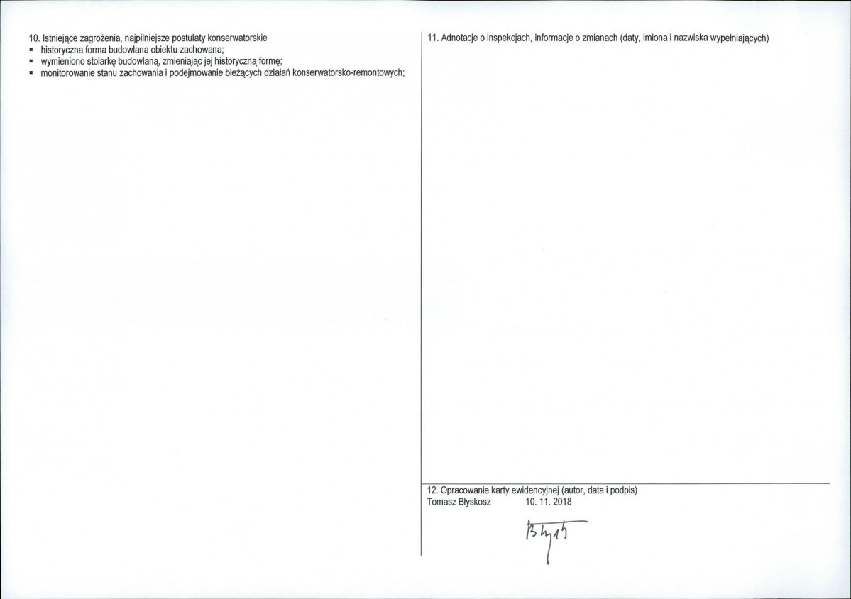 KEZN - Karta obiektu niewpisanego do rejestru, skan nr 2
